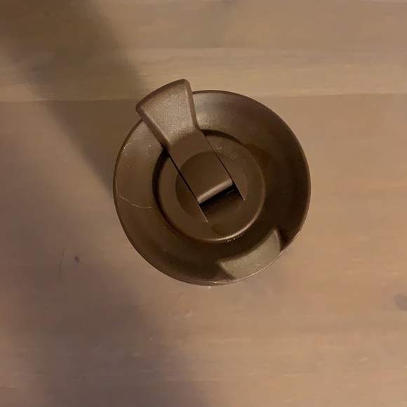 Starbucks Clear Plastic Tumbler with Brown Faux Wood and Silver Insert - Picture 7 of 9